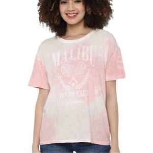 American Eagle Outfitters Oversized Pink Tie-Dye Malibu Graphic Short Sleeve Tee